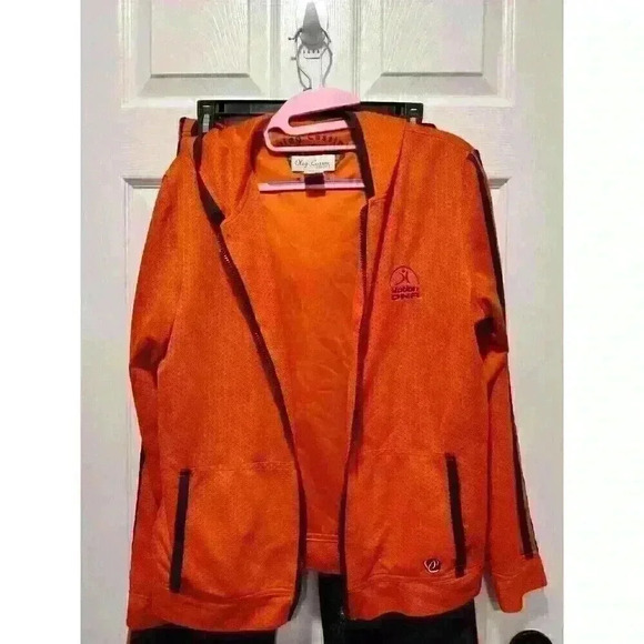 Oleg Cassini Womens Size MEDIUM Tracksuit Orange/Blue Full ZIP JACKET/PANTS - Picture 4 of 16